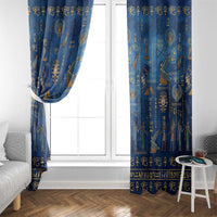 Echoes of Kemet Window Curtain African Pharaohs, Anubis and Symbolic Motifs - Wonder Print Shop