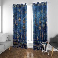 Echoes of Kemet Window Curtain African Pharaohs, Anubis and Symbolic Motifs - Wonder Print Shop