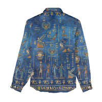 Echoes of Kemet Women Casual Shirt African Pharaohs, Anubis and Symbolic Motifs - Wonder Print Shop