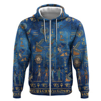 Echoes of Kemet Zip Hoodie African Pharaohs, Anubis and Symbolic Motifs - Wonder Print Shop