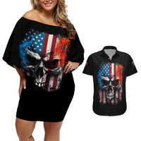 I Have Three Sides Skull Flag Couples Matching Off Shoulder Short Dress and Hawaiian Shirt - Wonder Print Shop