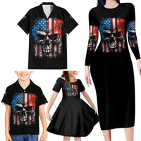 I Have Three Sides Skull Flag Family Matching Long Sleeve Bodycon Dress and Hawaiian Shirt - Wonder Print Shop