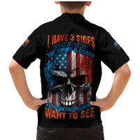 I Have Three Sides Skull Flag Family Matching Mermaid Dress and Hawaiian Shirt - Wonder Print Shop