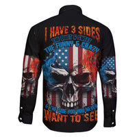 I Have Three Sides Skull Flag Family Matching Mermaid Dress and Hawaiian Shirt - Wonder Print Shop