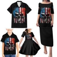 I Have Three Sides Skull Flag Family Matching Puletasi Dress and Hawaiian Shirt - Wonder Print Shop