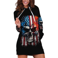 I Have Three Sides Skull Flag Hoodie Dress - Wonder Print Shop