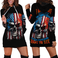 I Have Three Sides Skull Flag Hoodie Dress - Wonder Print Shop