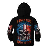 I Have Three Sides Skull Flag Kid Hoodie - Wonder Print Shop