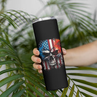 I Have Three Sides Skull Flag Skinny Tumbler - Wonder Print Shop