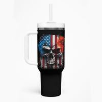 I Have Three Sides Skull Flag Tumbler With Handle - Wonder Print Shop