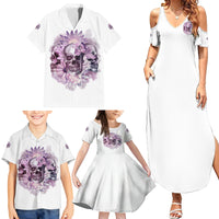 Stuck Between Idk Idc And IDGAF Skull Family Matching Summer Maxi Dress and Hawaiian Shirt - Wonder Print Shop