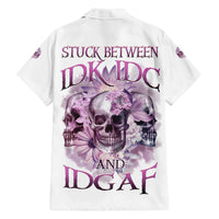 Stuck Between Idk Idc And IDGAF Skull Family Matching Tank Maxi Dress and Hawaiian Shirt - Wonder Print Shop