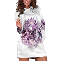 Stuck Between Idk Idc And IDGAF Skull Hoodie Dress - Wonder Print Shop