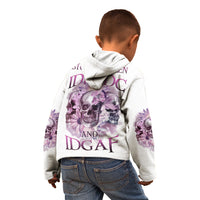 Stuck Between Idk Idc And IDGAF Skull Kid Hoodie - Wonder Print Shop