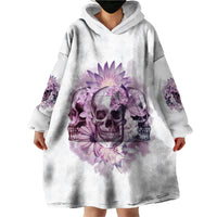 Stuck Between Idk Idc And IDGAF Skull Wearable Blanket Hoodie - Wonder Print Shop