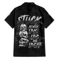 Stuck Between Idk Idc Idgaf Family Matching Off Shoulder Long Sleeve Dress and Hawaiian Shirt - Wonder Print Shop