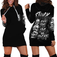 Stuck Between Idk Idc Idgaf Hoodie Dress - Wonder Print Shop