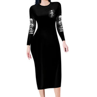 Stuck Between Idk Idc Idgaf Long Sleeve Bodycon Dress - Wonder Print Shop