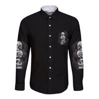Stuck Between Idk Idc Idgaf Long Sleeve Button Shirt - Wonder Print Shop