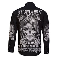 My Give A F Mad Skull Family Matching Long Sleeve Bodycon Dress and Hawaiian Shirt - Wonder Print Shop