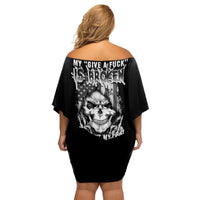 My Give A F Mad Skull Family Matching Off Shoulder Short Dress and Hawaiian Shirt - Wonder Print Shop