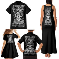 My Give A F Mad Skull Family Matching Tank Maxi Dress and Hawaiian Shirt - Wonder Print Shop