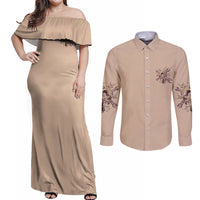 I Can Fix Stupid But It's Gonna Hurt Couples Matching Off Shoulder Maxi Dress and Long Sleeve Button Shirt - Wonder Print Shop