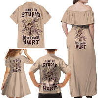 I Can Fix Stupid But It's Gonna Hurt Family Matching Off Shoulder Maxi Dress and Hawaiian Shirt - Wonder Print Shop