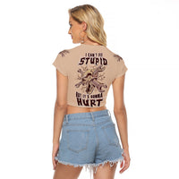 I Can Fix Stupid But It's Gonna Hurt Raglan Cropped T Shirt - Wonder Print Shop