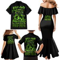 Walk Away I Have Anger Issues Family Matching Mermaid Dress and Hawaiian Shirt - Wonder Print Shop