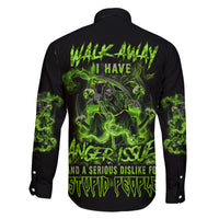 Walk Away I Have Anger Issues Family Matching Off Shoulder Maxi Dress and Hawaiian Shirt - Wonder Print Shop