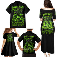 Walk Away I Have Anger Issues Family Matching Puletasi Dress and Hawaiian Shirt - Wonder Print Shop
