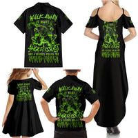 Walk Away I Have Anger Issues Family Matching Summer Maxi Dress and Hawaiian Shirt - Wonder Print Shop