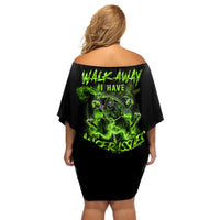Walk Away I Have Anger Issues Off Shoulder Short Dress - Wonder Print Shop