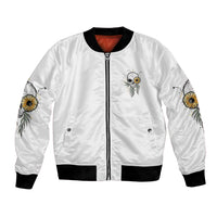 She Is Sunshine Skull Sunflower Bomber Jacket - Wonder Print Shop