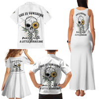 She Is Sunshine Skull Sunflower Family Matching Tank Maxi Dress and Hawaiian Shirt - Wonder Print Shop