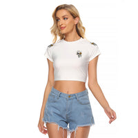 She Is Sunshine Skull Sunflower Raglan Cropped T Shirt - Wonder Print Shop