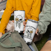 She Is Sunshine Skull Sunflower Tumbler Cup - Wonder Print Shop