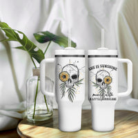 She Is Sunshine Skull Sunflower Tumbler With Handle - Wonder Print Shop