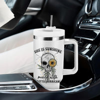 She Is Sunshine Skull Sunflower Tumbler With Handle - Wonder Print Shop