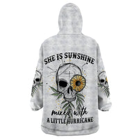 She Is Sunshine Skull Sunflower Wearable Blanket Hoodie - Wonder Print Shop
