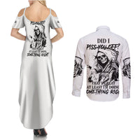 Did I Piss You Off Skull Reaper Couples Matching Summer Maxi Dress and Long Sleeve Button Shirt - Wonder Print Shop