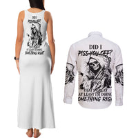 Did I Piss You Off Skull Reaper Couples Matching Tank Maxi Dress and Long Sleeve Button Shirt - Wonder Print Shop