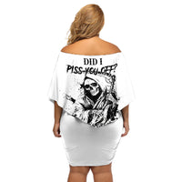 Did I Piss You Off Skull Reaper Off Shoulder Short Dress - Wonder Print Shop