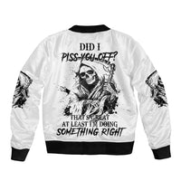 Did I Piss You Off Skull Reaper Sleeve Zip Bomber Jacket - Wonder Print Shop