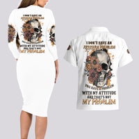 I Don't Have An Attitude Problem Couples Matching Long Sleeve Bodycon Dress and Hawaiian Shirt - Wonder Print Shop