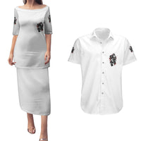 Love Me Like My Demons Do Skull Couples Matching Puletasi Dress and Hawaiian Shirt - Wonder Print Shop