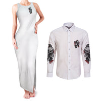 Love Me Like My Demons Do Skull Couples Matching Tank Maxi Dress and Long Sleeve Button Shirt - Wonder Print Shop