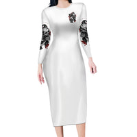 Love Me Like My Demons Do Skull Long Sleeve Bodycon Dress - Wonder Print Shop