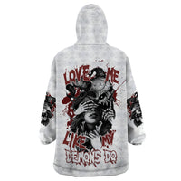 Love Me Like My Demons Do Skull Wearable Blanket Hoodie - Wonder Print Shop